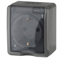 Розетка ОУ Эксперт 11-2402-03 16А IP54 250В 2P+E серый ЭРА (Б0020715)
