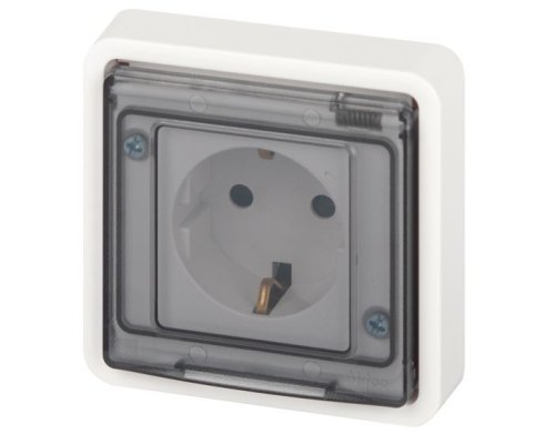 Розетка СУ Эксперт 11-2522-01 16А IP55 250В 2P+E белый ЭРА (Б0063281)