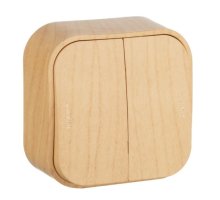 QUTEO Выключатель 2-клавишный открытой установки, дерево (782262)