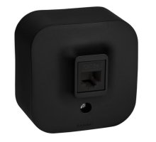 QUTEO Розетка компьютерная RJ45 кат.5E UTP, открытой установки, чёрный матовый (782480)