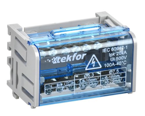 Шины на DIN-рейку (кросс-модуль) ШНК 2х7 L+PEN TEKFOR (TF-DN10-2-07-100)