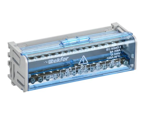 Шины на DIN-рейку (кросс-модуль) ШНК 2х15 L+PEN TEKFOR (TF-DN10-2-15-125)