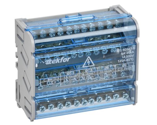 Шины на DIN-рейку (кросс-модуль) ШНК 4х11 3L+PEN TEKFOR (TF-DN10-4-11-125)