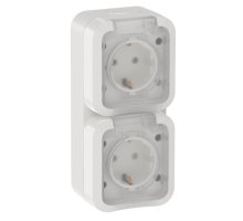 TORS Розетка 2-местная вертикальная TS332 открытой установки 16А IP55 белый (TS-R26-16-55-V-K01)