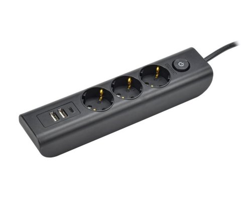 Удлинитель У03В 3 места с заземляющим контактом 2м 3х1мм2 USBх3 MODERN (WYP12-16-03-02-ZKU-K02)
