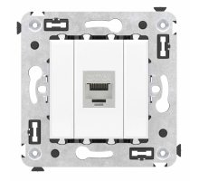 Розетка RJ-45 кат.6A одинарная экранированная Avanti белое облако (4400773)