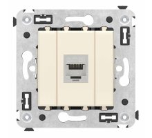 Розетка RJ-45 кат.6A одинарная экранированная Avanti ванильная дымка (4405773)