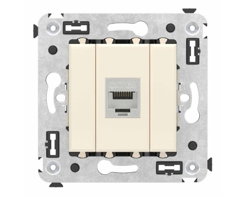 Розетка RJ-45 кат.6A одинарная экранированная Avanti ванильная дымка (4405773)
