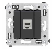 Розетка RJ-45 кат.6A одинарная экранированная Avanti черный матовый (4412773)