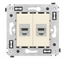 Розетка RJ-45 кат.6А двойная экранированная Avanti ванильная дымка (4405774)