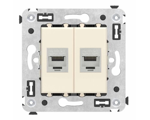Розетка RJ-45 кат.6А двойная экранированная Avanti ванильная дымка (4405774)