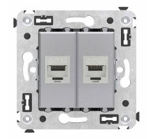 Розетка RJ-45 кат.6А двойная экранированная Avanti закаленная сталь (4404774)