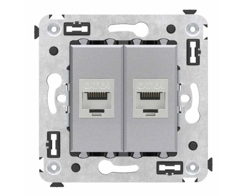 Розетка RJ-45 кат.6А двойная экранированная Avanti закаленная сталь (4404774)