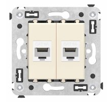 Розетка RJ-45 кат.6А двойная Avanti ванильная дымка (4405674)