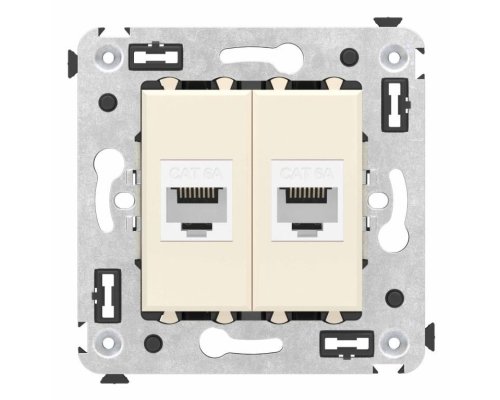 Розетка RJ-45 кат.6А двойная Avanti ванильная дымка (4405674)