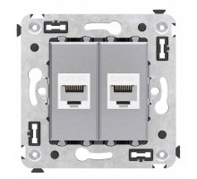 Розетка RJ-45 кат.6А двойная Avanti закаленная сталь (4404674)