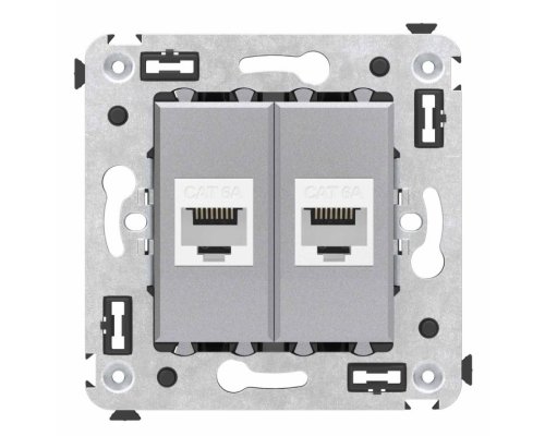 Розетка RJ-45 кат.6А двойная Avanti закаленная сталь (4404674)