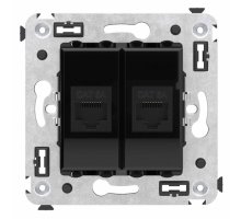 Розетка RJ-45 кат.6А двойная Avanti черный квадрат (4402674)