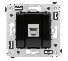 Розетка RJ-45 кат.6А одинарная экранированная Avanti черный квадрат (4402773)