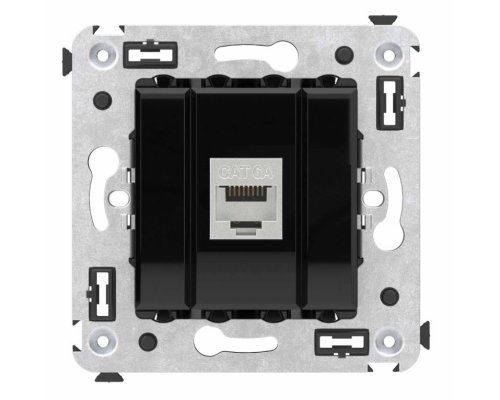 Розетка RJ-45 кат.6А одинарная экранированная Avanti черный квадрат (4402773)