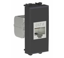 Розетка RJ-45 кат.6 экранированная 1 модуль Avanti черный матовый (4412791)