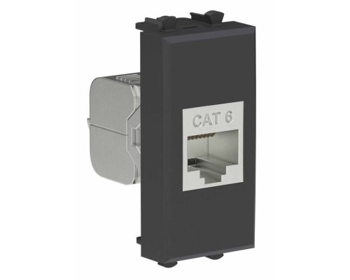 Розетка RJ-45 кат.6 экранированная 1 модуль Avanti черный матовый (4412791)