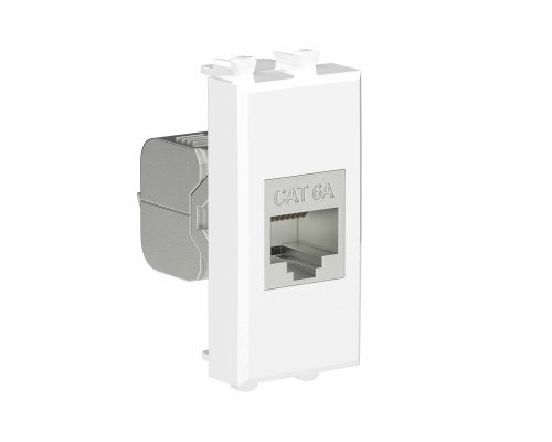 Розетка RJ-45 кат.6А экранированная 1 модуль Avanti белое облако (4400771)