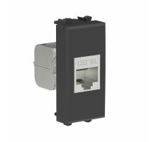 Розетка RJ-45 кат.6А экранированная, Avanti, черный матовый, 1 модуль (4412771)