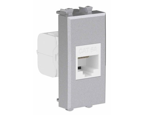 Розетка RJ-45 кат.6А 1 модуль Avanti закаленная сталь (4404671)
