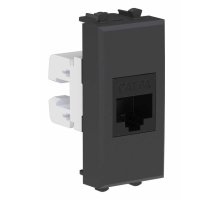 Розетка RJ-45 кат.6А 1 модуль Avanti черный матовый (4412671)