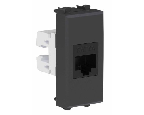 Розетка RJ-45 кат.6А 1 модуль Avanti черный матовый (4412671)