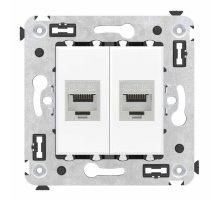 Розетка RJ-45 кат.6A двойная экранированная Avanti белое облако (4400774)