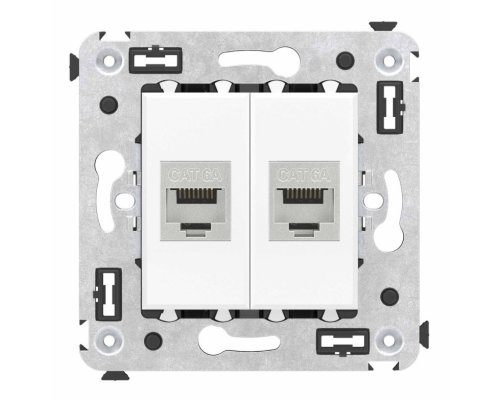Розетка RJ-45 кат.6A двойная экранированная Avanti белое облако (4400774)