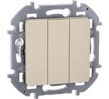 Inspiria выключатель 3-клавишный, скрытой установки, слоновая кость (673541)
