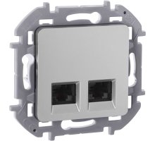 Inspiria розетка компьютерная двойная RJ45, 6 UTP, скрытой установки, алюминий (673842)