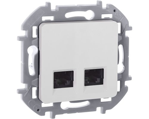 Inspiria розетка компьютерная двойная RJ45, 6 UTP, скрытой установки, белый (673840)