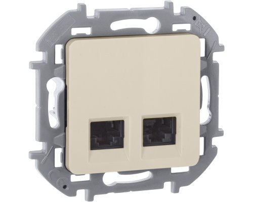Inspiria розетка компьютерная двойная RJ45, 6 UTP, скрытой установки, слоновая кость (673841)