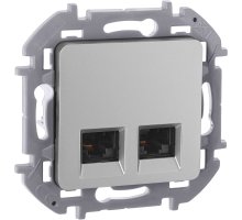 Inspiria розетка компьютерная двойная RJ45, 5e UTP, скрытой установки, алюминий (673837)