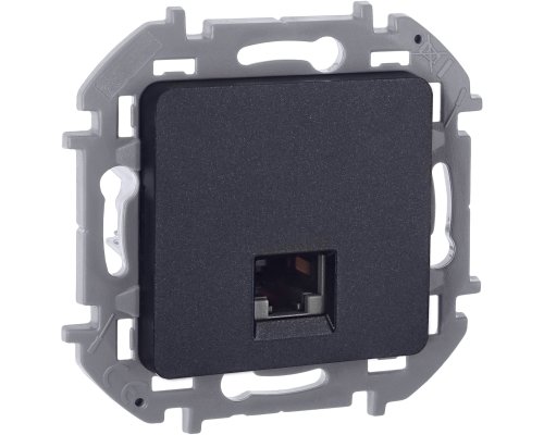 Inspiria розетка компьютерная RJ45, 6 UTP, скрытой установки, антрацит (673833)