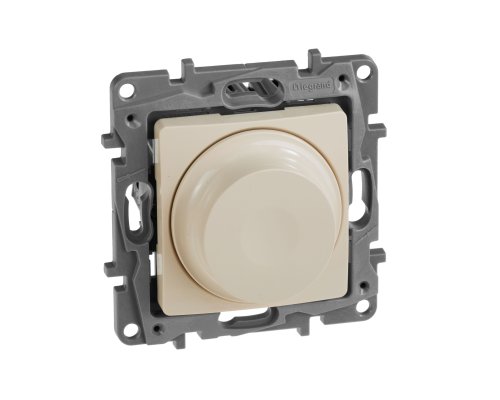 ETIKA светорегулятор поворотно-нажимной LED 300Вт, скрытой установки, слоновая кость (672319)