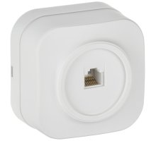 Розетка компьютерная 1-местная RJ45 кат.5E GLORY РК10-ХБм открытой установки белый матовый (EKH10-K01M)
