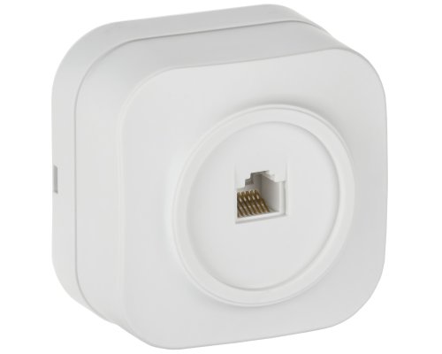 Розетка компьютерная 1-местная RJ45 кат.5E GLORY РК10-ХБм открытой установки белый матовый (EKH10-K01M)
