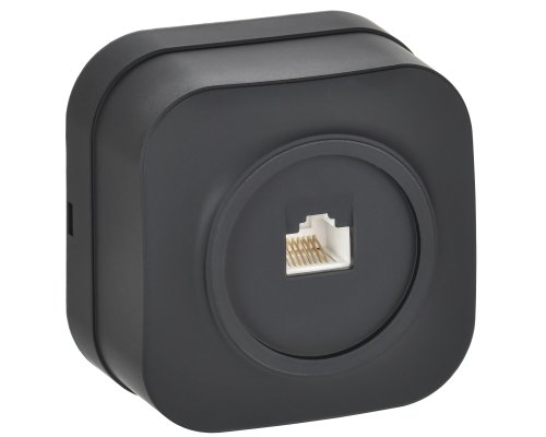 Розетка компьютерная 1-местная RJ45 кат.5E GLORY РК10-ХЧм открытой установки черный матовый (EKH10-K02M)