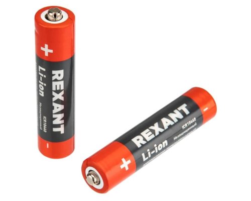 Аккумулятор Li-ion 10440, 3,7В, 320мАч, без платы защиты, плоский контакт, REXANT (30-2065)