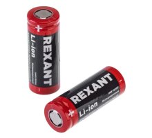 Аккумулятор Li-ion 18500, 3,7В, 1400мАч, без платы защиты, плоский контакт, REXANT (30-2060)