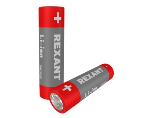Аккумулятор Li-ion 18650, 3,7В, 2400мАч, без платы защиты, плоский контакт REXANT (30-2010-05)