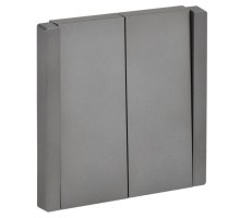 FORTE&PIANO Выключатель 2-клавишный перекрестный FP509 скрытой установки 10А сталь (FP-V23-0-10-1-K46)