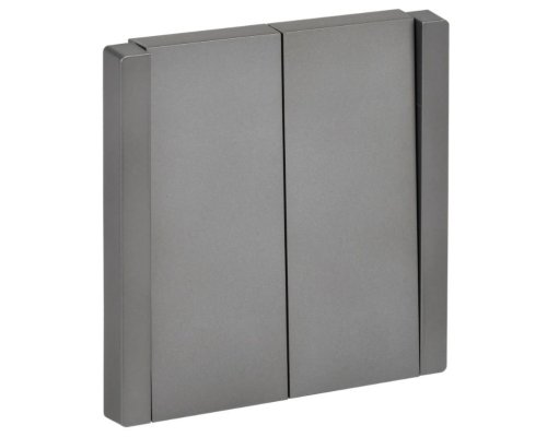 FORTE&PIANO Выключатель 2-клавишный проходной FP507 скрытой установки 10А сталь (FP-V22-0-10-1-K46)