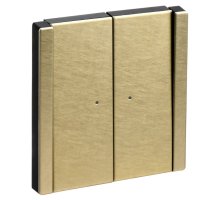 FORTE&PIANO Выключатель 2-клавишный проходной с индикацией FP608M скрытой установки 10А металл шампань (FP-V22-1-10-1-M-K37)