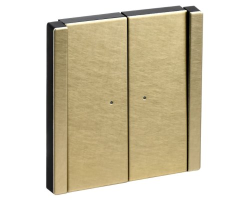FORTE&PIANO Выключатель 2-клавишный проходной с индикацией FP608M скрытой установки 10А металл шампань (FP-V22-1-10-1-M-K37)